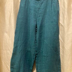FLAX 100% Linen Floods Medium Teal/Purple Weave